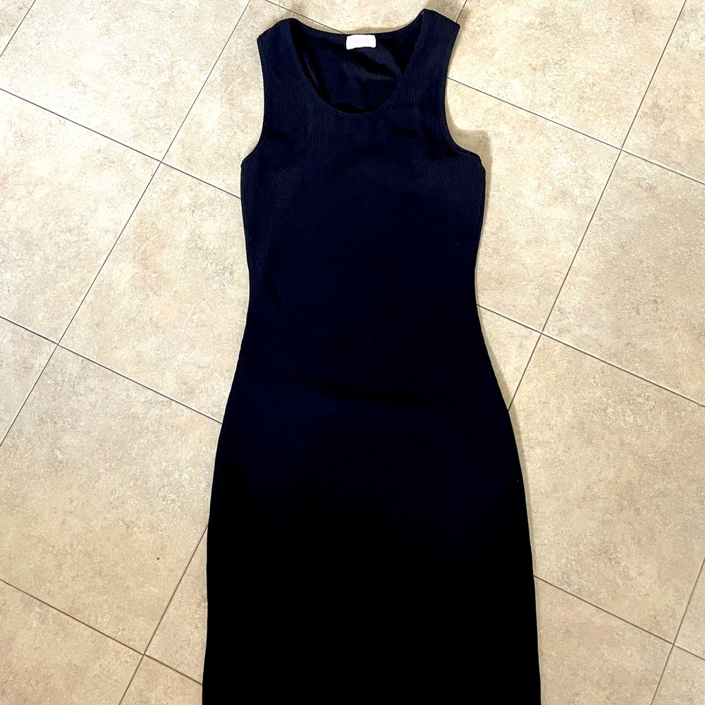 Pink Lily black sleeveless bodycon midi dress